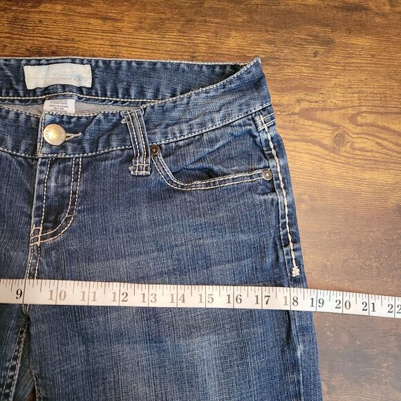 Maurices Jeans Size 10 Bootcut Low Rise Thick Stitch Medium Dark Wash Denim - Picture 6 of 10